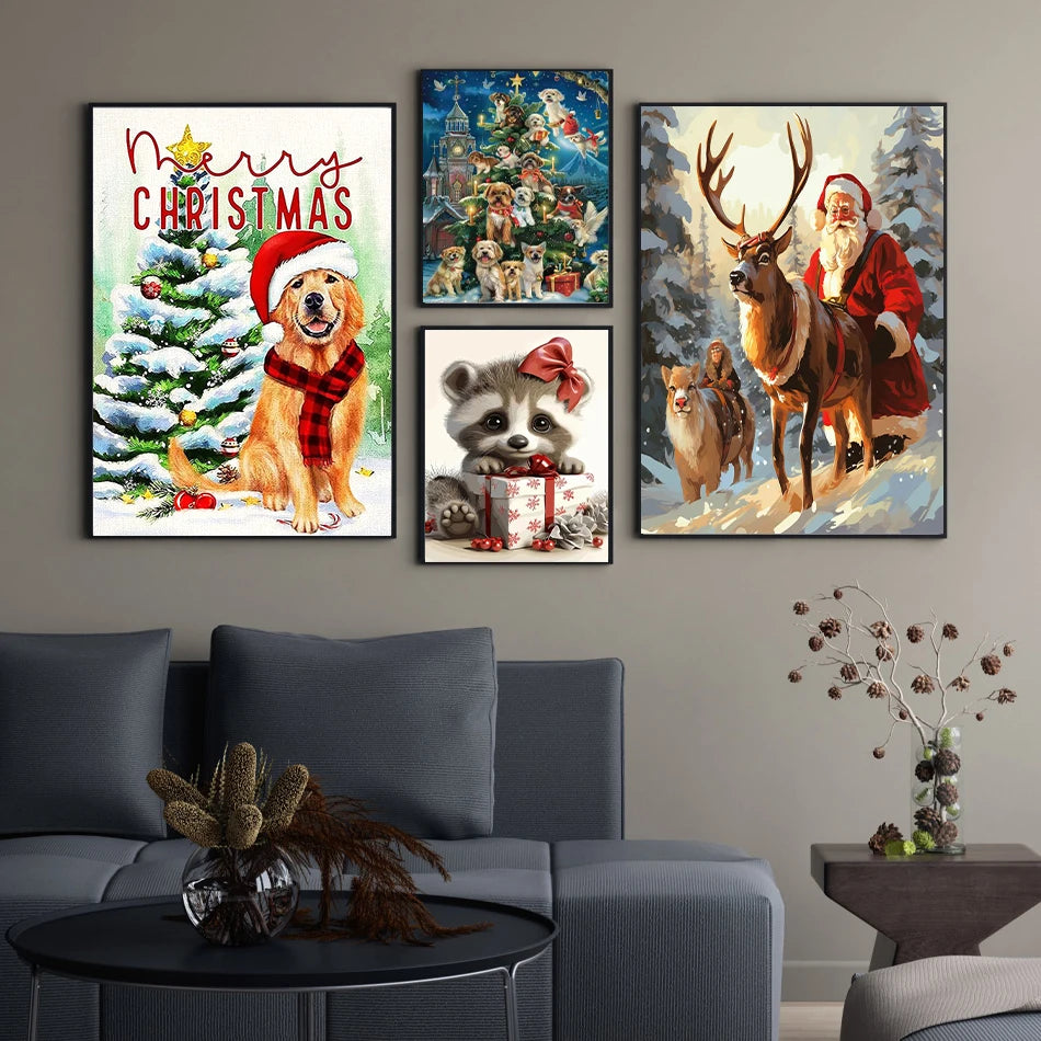 Schilderen op nummer Kerst Dieren met Acrylverf en Lijst (optioneel) - 9950441