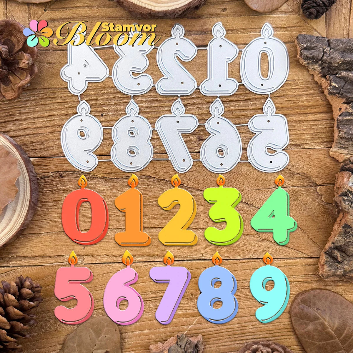 Snijmallen set met cijfers voor verjaardag en jubileum kaarten