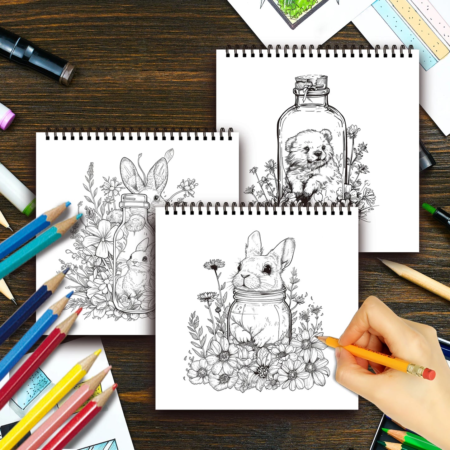 Kleurboek voor volwassenen – 30 rustgevende tekenpagina’s op dik papier - Pet in a bottle