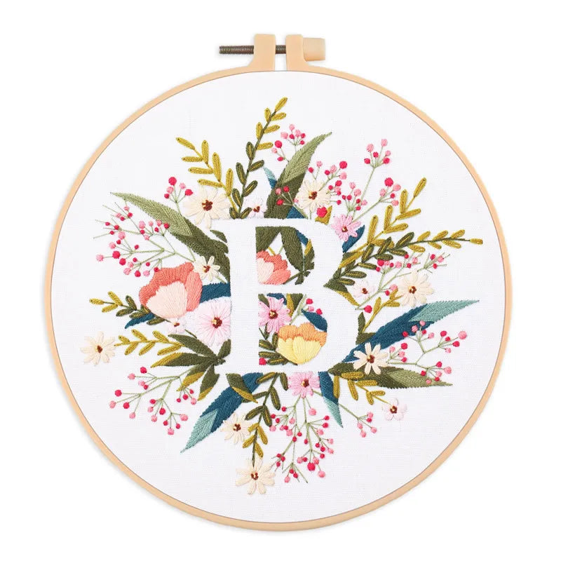 Borduurpakket Rond – Eekhoorn & Bloemen – Compleet Starterset