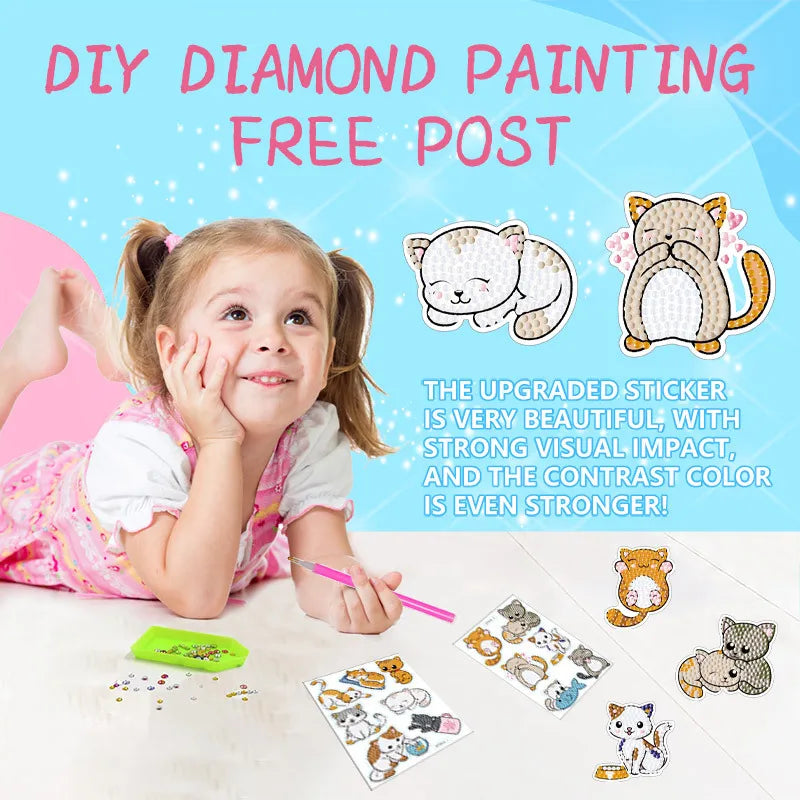 Diamond Painting Sticker set - Schattige Kat Mozaïek Stickers