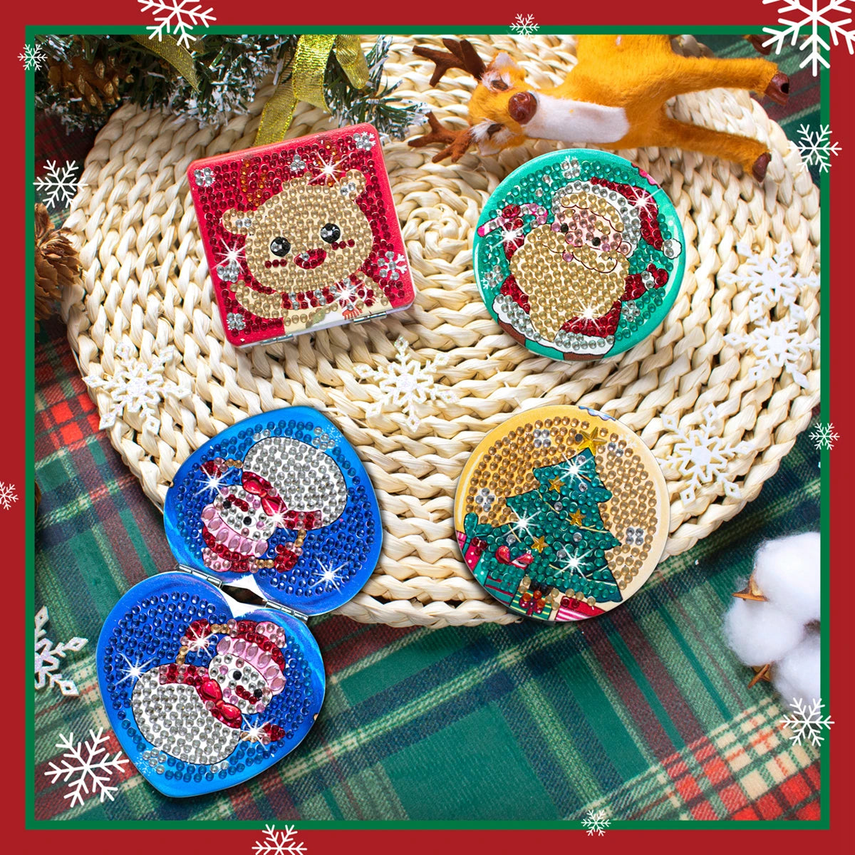 Diamond Painting Spiegel Kerst Compact Dubbelzijdig Opvouwbaar