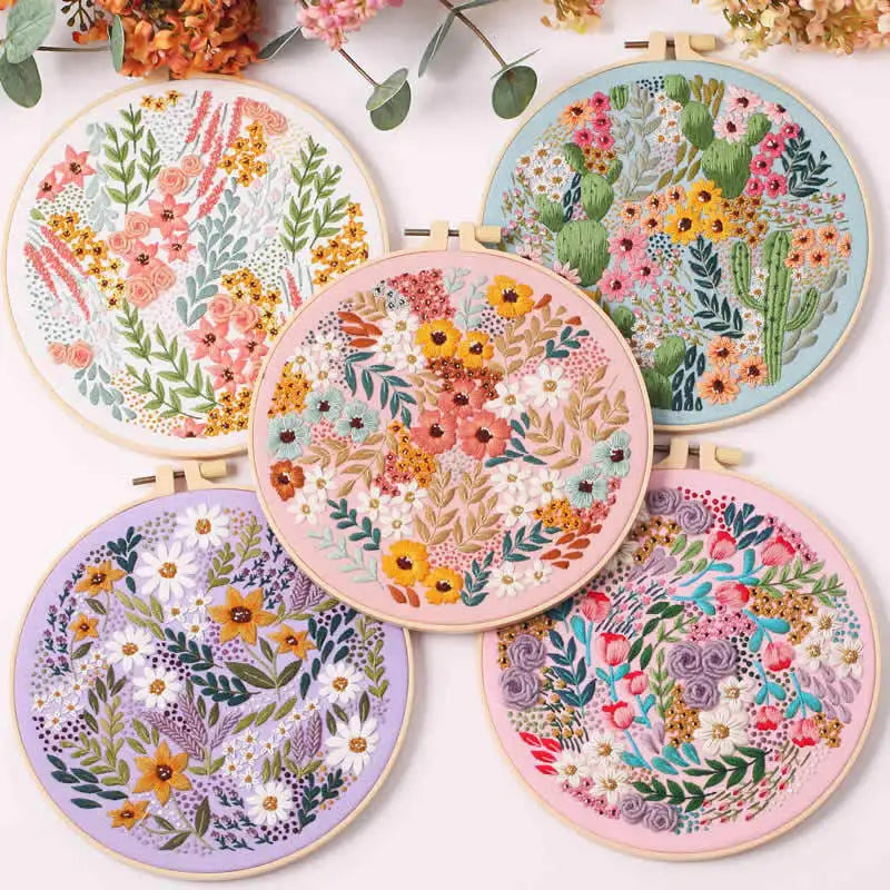 Borduurpakket Rond - Bloemen & Dieren | Met of zonder ring