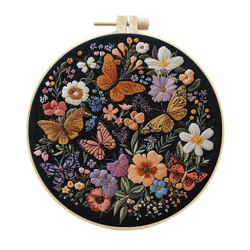 Borduurpakket Bloemen en Vlinder – Compleet voor Beginners