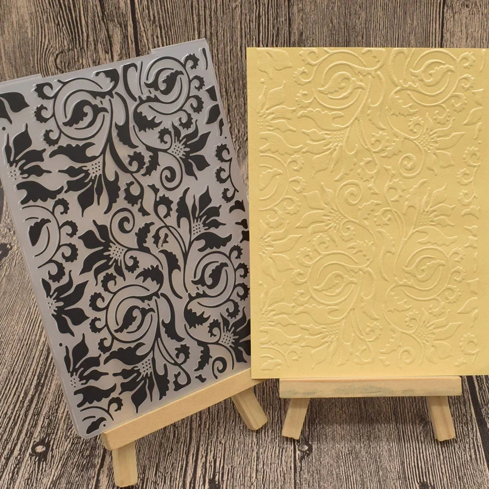 Embossing folder met hart, bloemen en bladeren - 14,8x10,5 cm