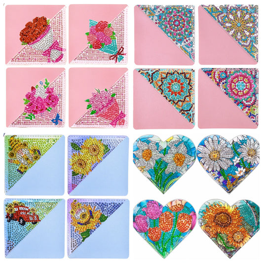 Diamond Painting Boekenlegger Set met Bloemen en Mandala Ontwerp