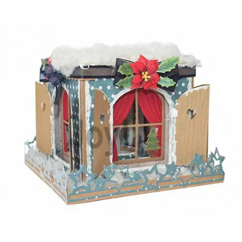 Snijmal kerstbloem metalen stencils voor kaarten en scrapbooking