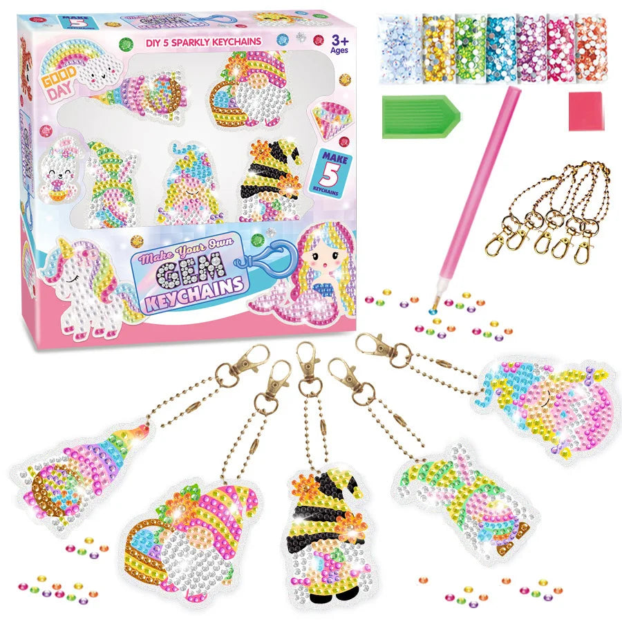 Diamond Painting Sleutelhanger set - Zeemeermin en Eenhoorn - voor kinderen