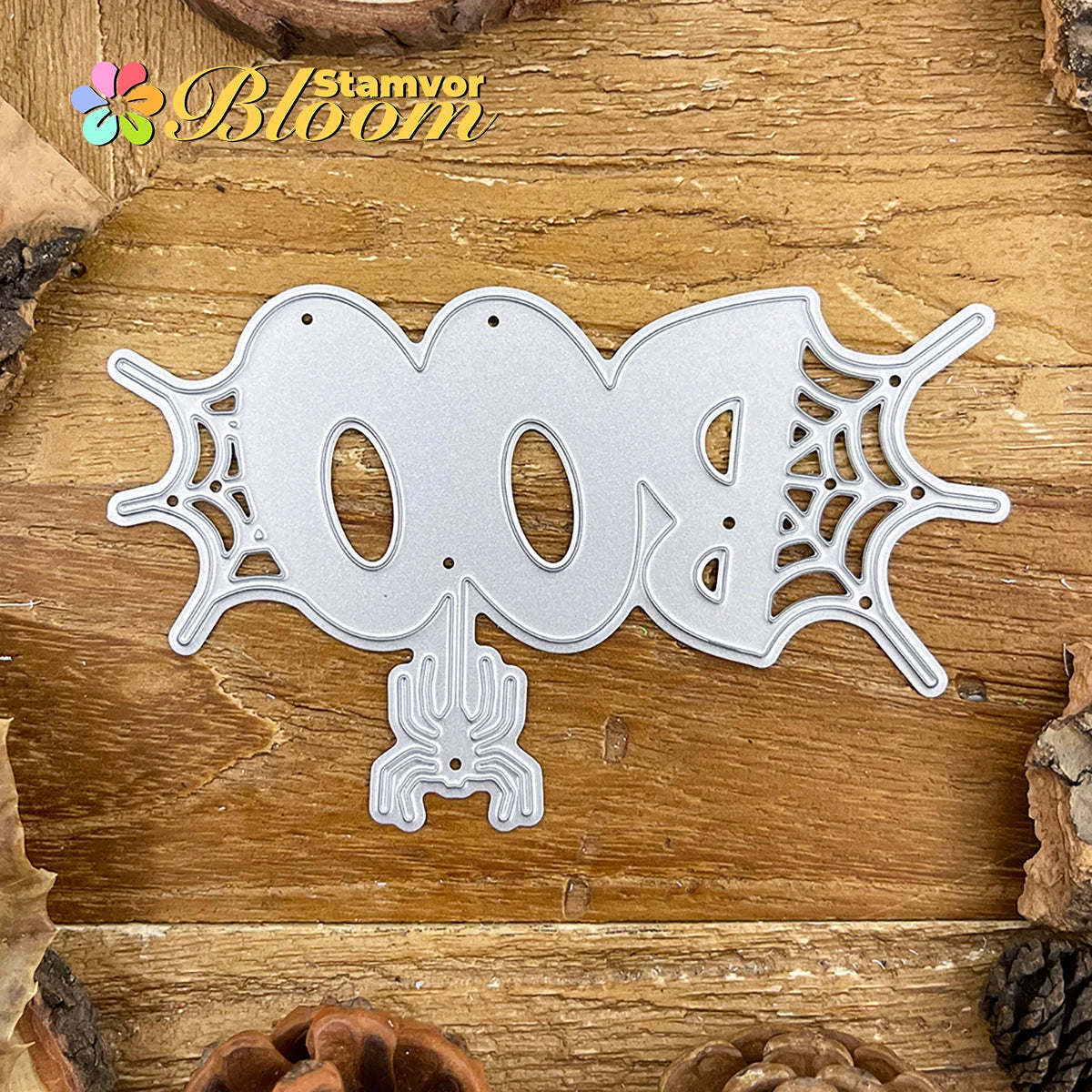 Snijmal Halloween Spinnenweb en BOO Woorden voor Scrapbooking en Kaarten