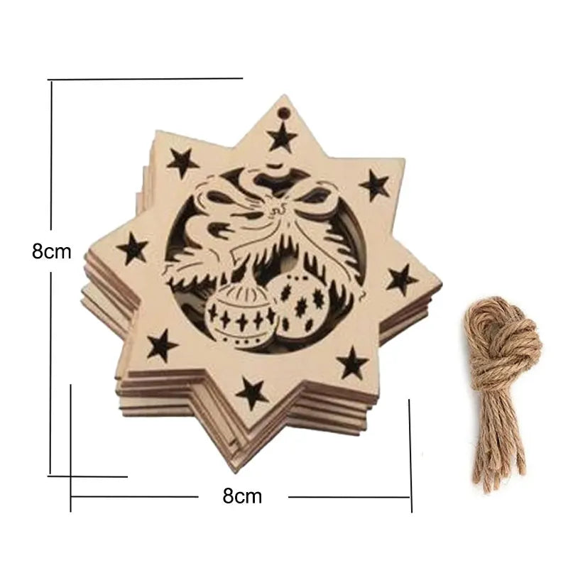 Houten figuur om zelf te kleuren/schilderen – Kerstversiering 10 stuks