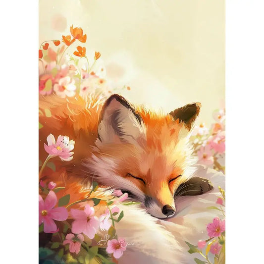 Schilderen op nummer Dieren - Schattig vosje op canvas met of zonder frame - 9959331