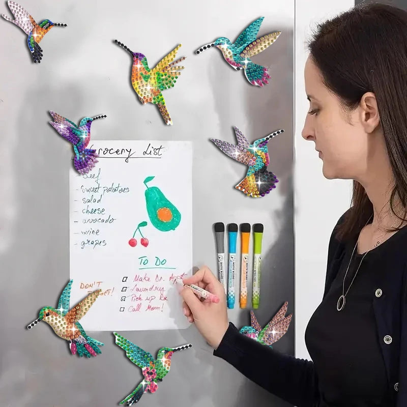 Diamond Painting Magneten – Kolibrie patroon voor koelkast