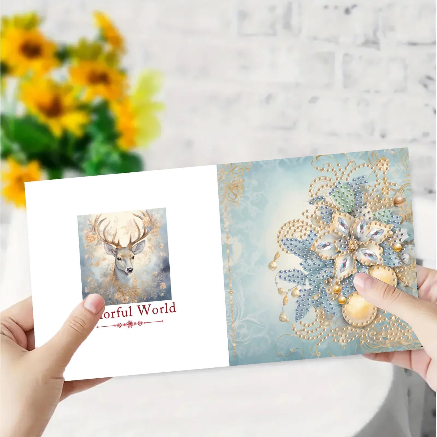 Diamond Painting Kerstkaarten set 6-delig met sneeuwpop thema