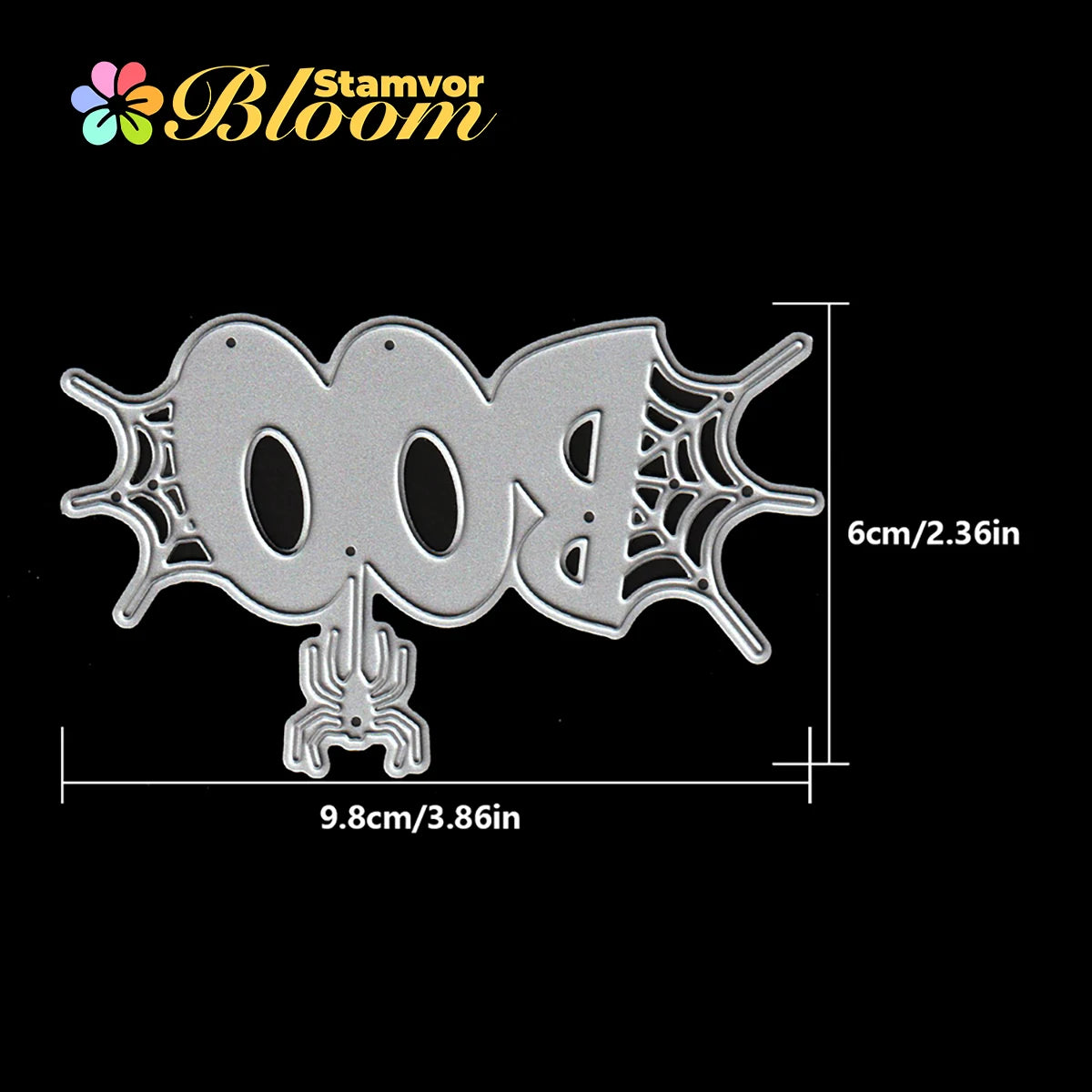 Snijmal Halloween Spinnenweb en BOO Woorden voor Scrapbooking en Kaarten
