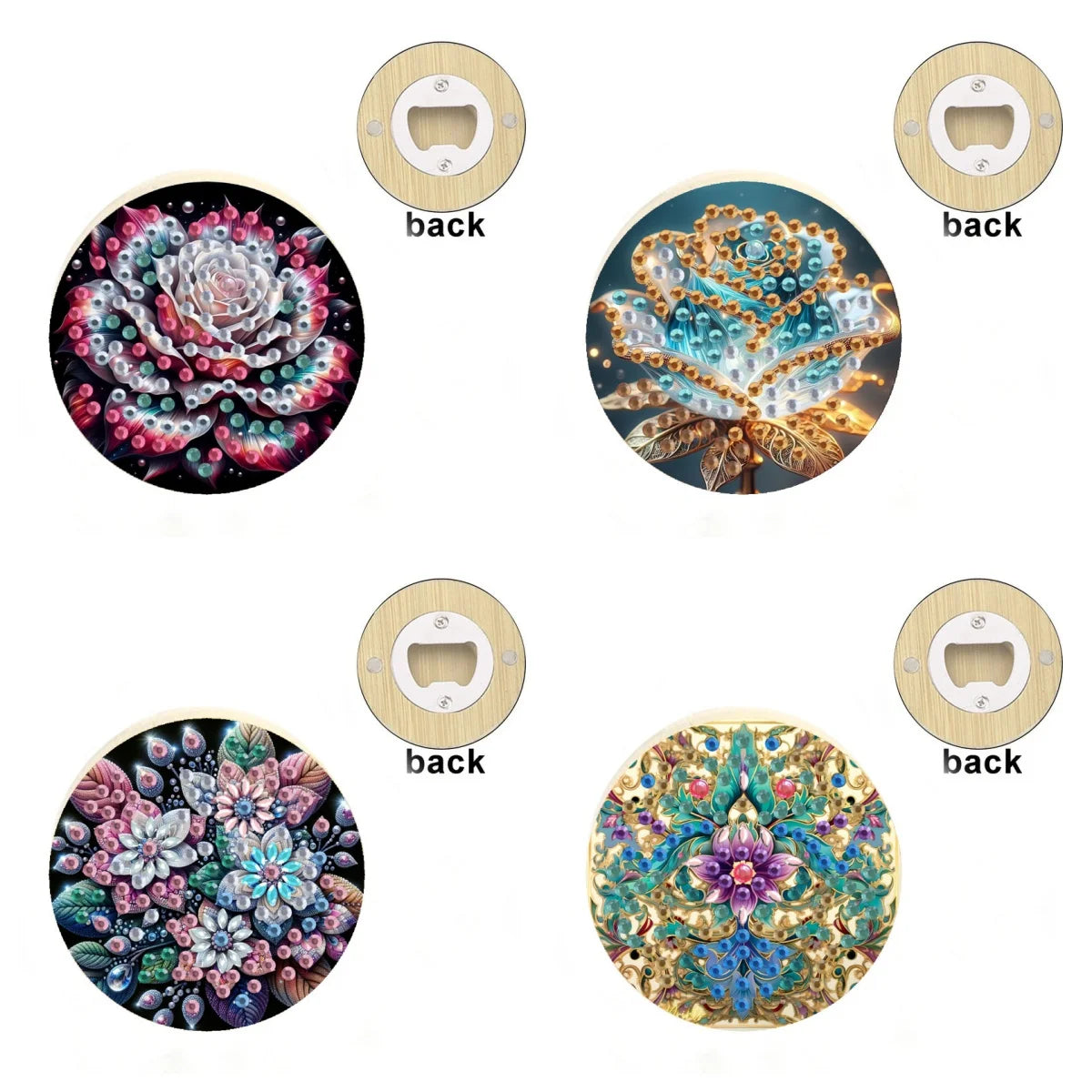 Diamond Painting Flesopener Houten Rond Bieropener Decoratief