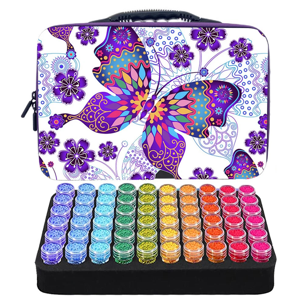 Diamond Painting Sorteer koffer met 60 potjes voor steentjes en accessoires
