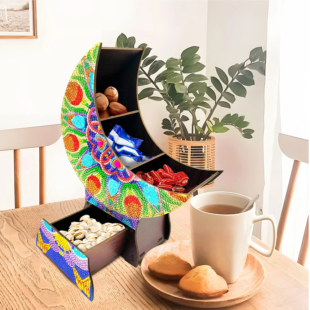 Diamond Painting Fruitschaal Houten Opbergbox Snacks en Dessert