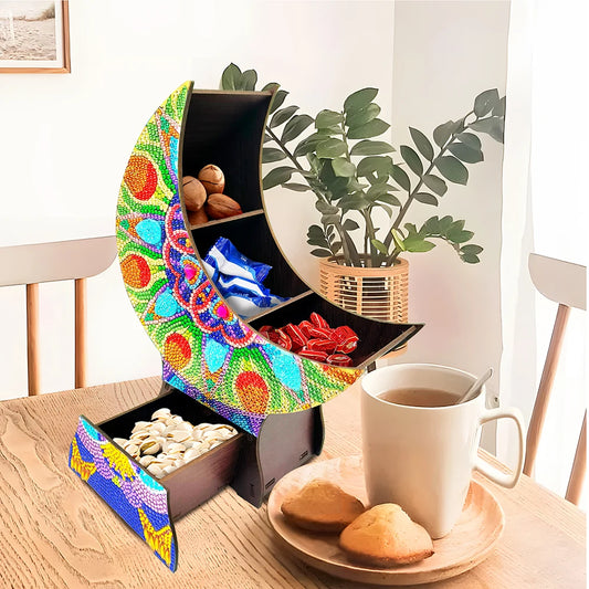 Diamond Painting Fruitschaal Houten Opbergbox Snacks en Dessert