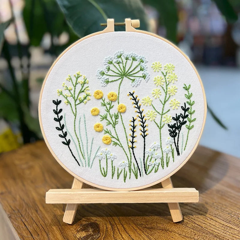Borduurpakket Rond met Bloemenpatroon voor Beginners en Gevorderden