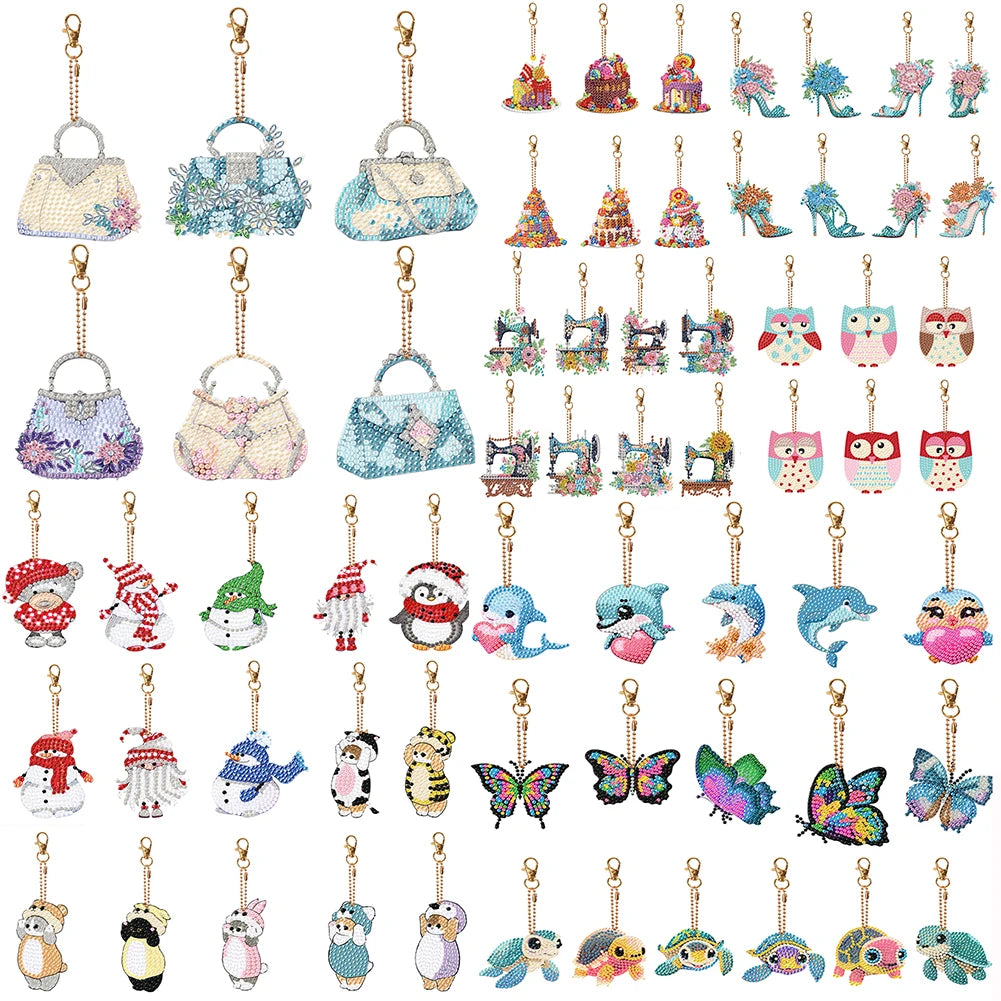 Diamond Painting Sleutelhanger set - Dubbelzijdig te beplakken (5-10 stuks)