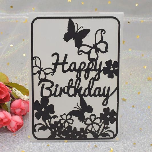 Embossing folder Happy Birthday patroon voor kaarten maken