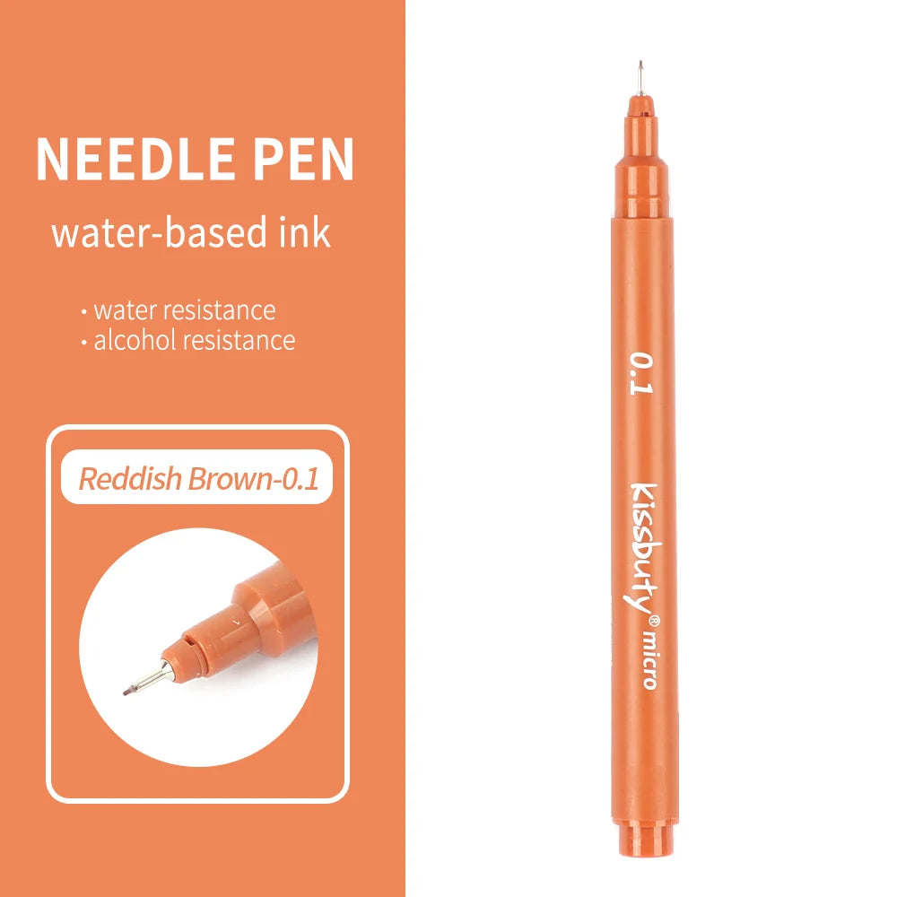 Stiften set Pigma Micron fineliners zwart/bruin met diverse puntdiktes