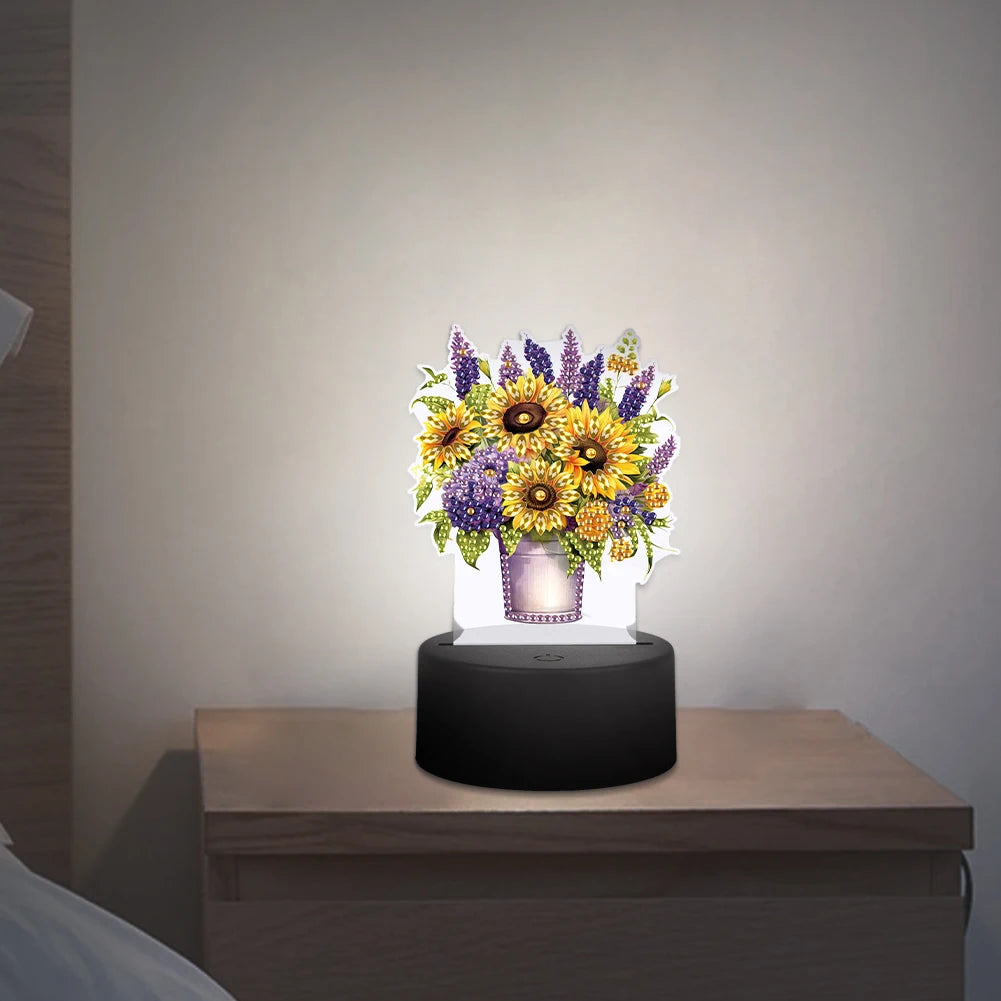 Diamond Painting Lamp met LED Verlichting – Creatieve Tafellamp met Steentjes en Uniek Design