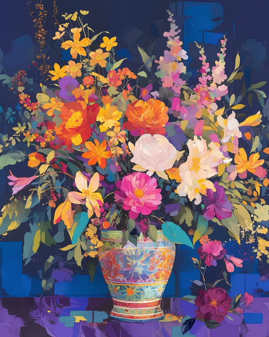 Schilderen op nummer Bloemen - verschillende maten en optioneel met lijst - 9966458