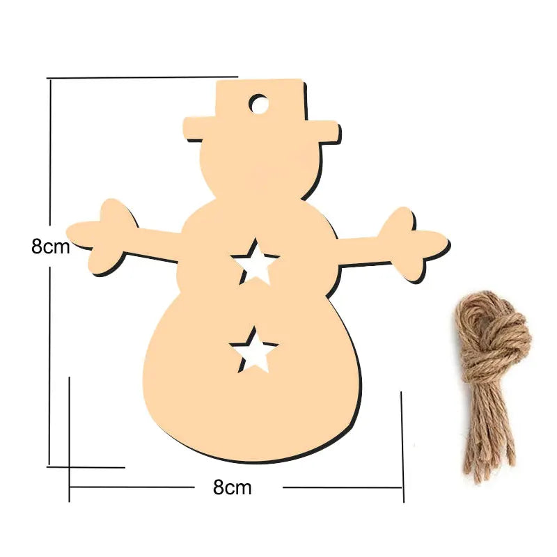 Houten figuur om zelf te kleuren/schilderen – Kerstversiering 10 stuks