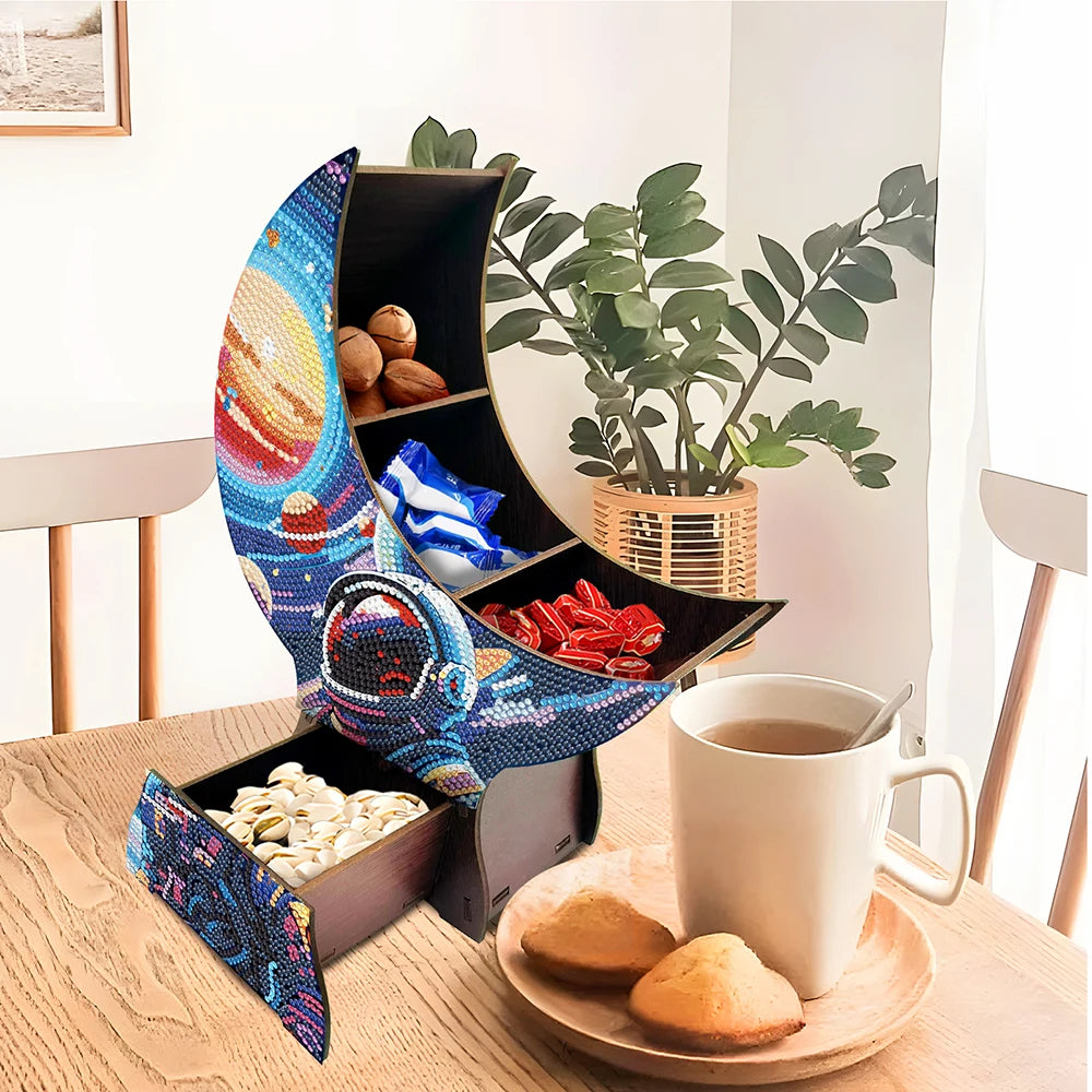 Diamond Painting Fruitschaal Houten Opbergbox Snacks en Dessert
