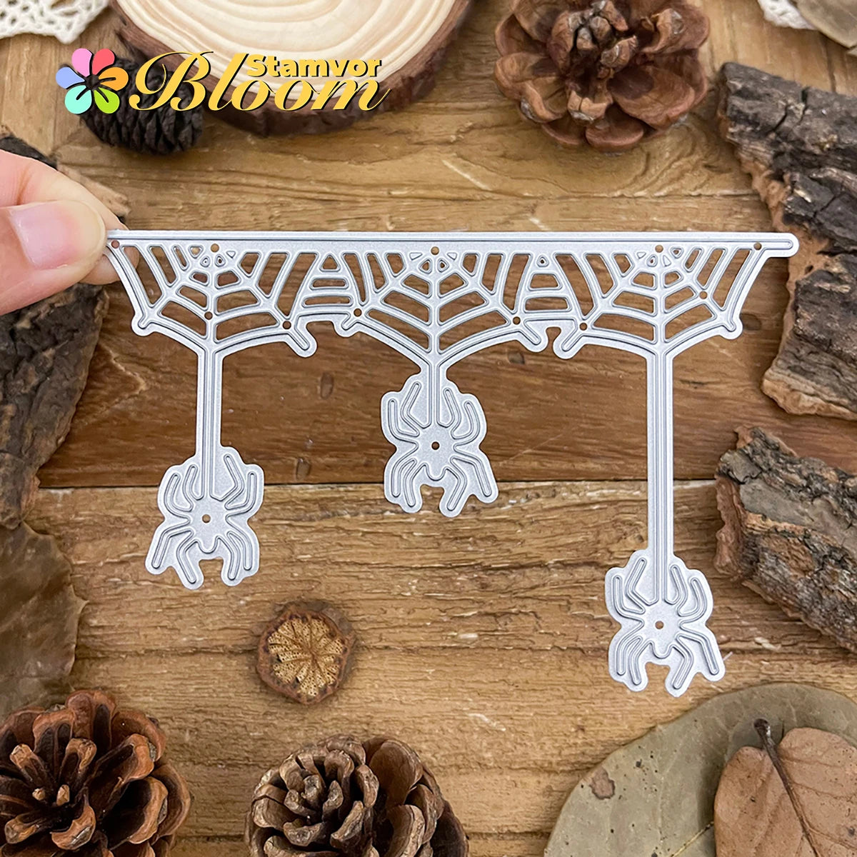 Snijmal Spinnen en Web Rand Decoratieve Stans voor Papierprojecten