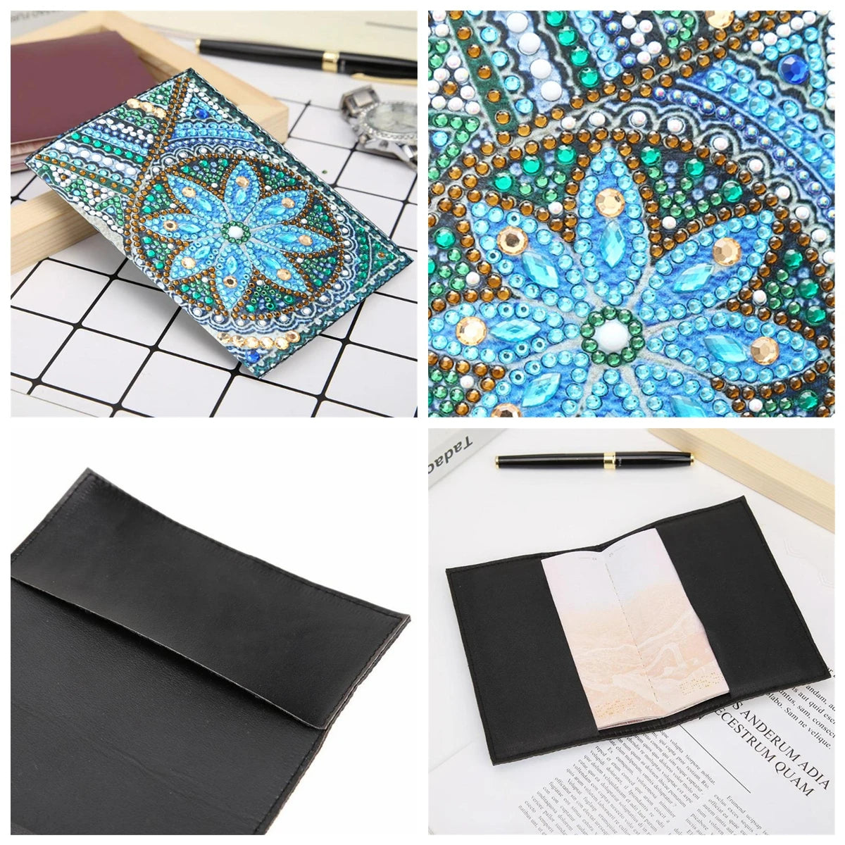 Diamond Painting Paspoort mapje Mandala PU leer beschermhoes