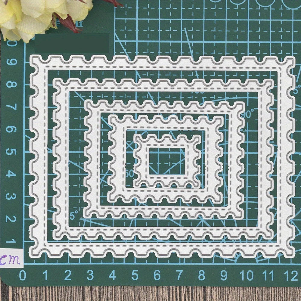 Metalen Snijmal Rechthoekig Achtergrondframe met Tandrand