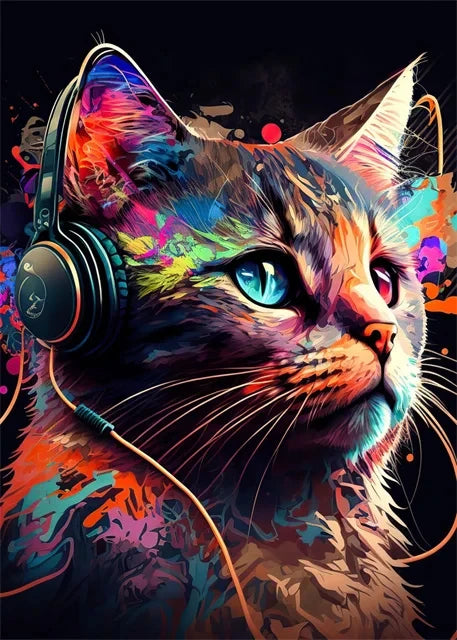 AB Diamond Painting met Fairy dust steentjes DJ Dieren Muziek