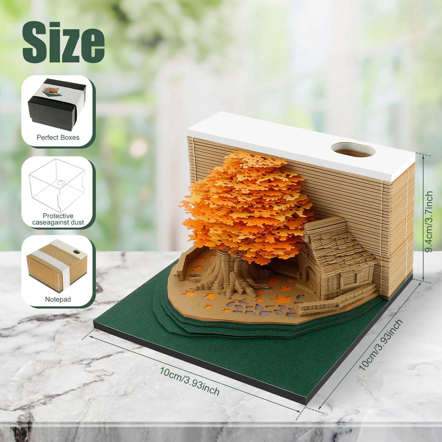 3D Papier Sculptuur Notitieblok met LED – Creatieve Bureau Decoratie