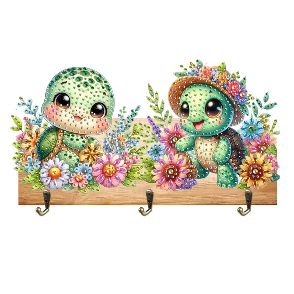 Diamond Painting Kapstok/Sleutelrek met Dieren Design Wandrek