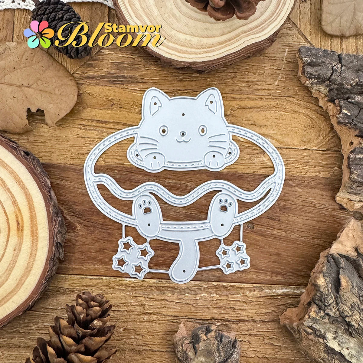 Metalen Snijmal Schattige Kat met Donut Shaker