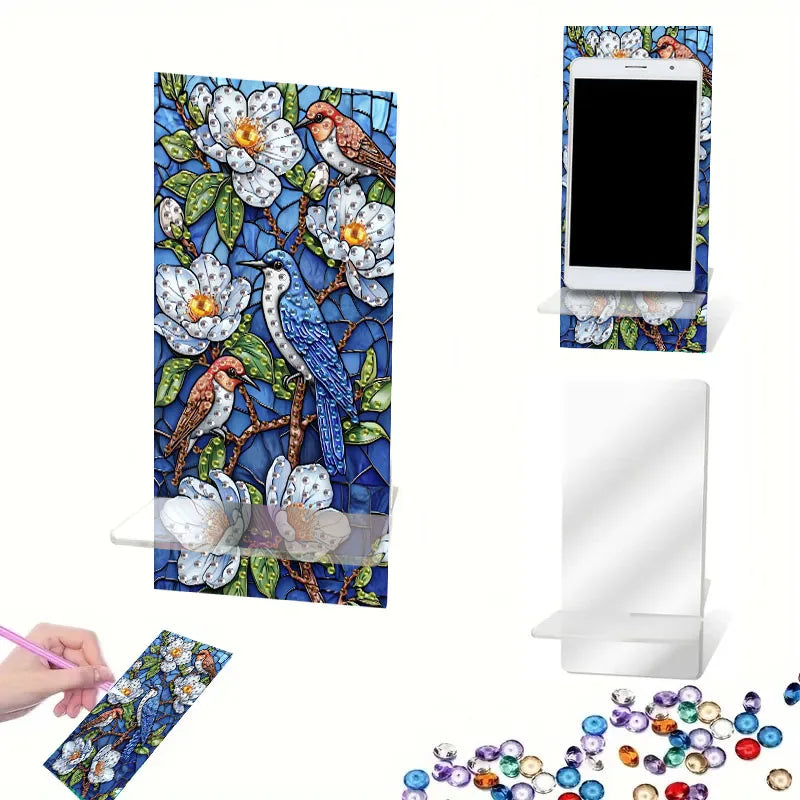 Diamond Painting Telefoon standaard met dieren design en spiegel