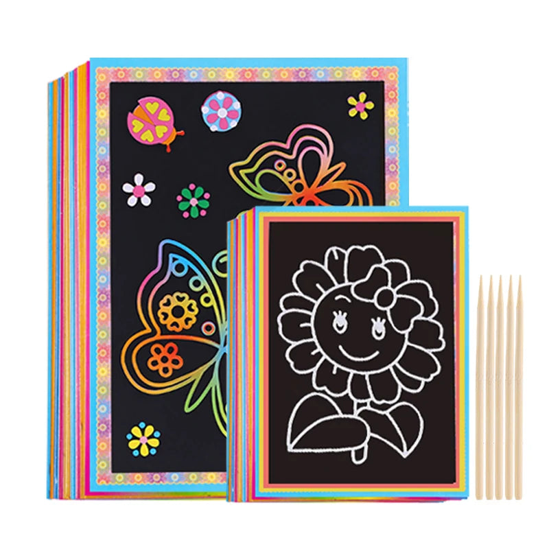 Krastekeningen set magisch tekenpapier met pen voor kinderen