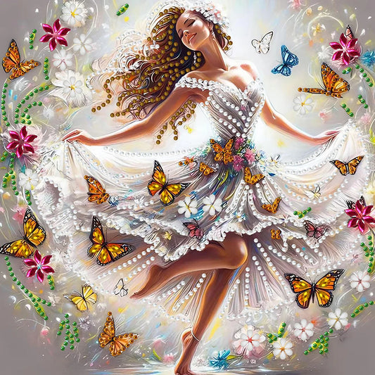 Special Diamond Painting op canvas Dame 30x30cm Speciale Steentjes - GSYX419