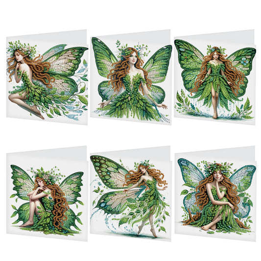 Diamond Painting Wenskaarten set – 6 stuks creatieve kaarten met strass steentjes - HKA043