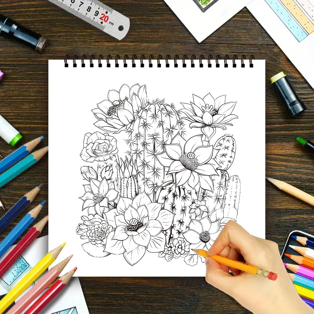 Kleurboek voor volwassenen en tieners – Spiraalbinding met dik papier voor ontspanning en creativiteit