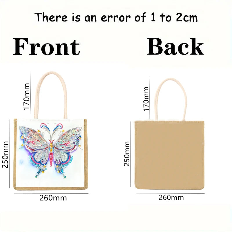 Diamond Painting Tas Vlinderpatroon Shopper Met Steentjes