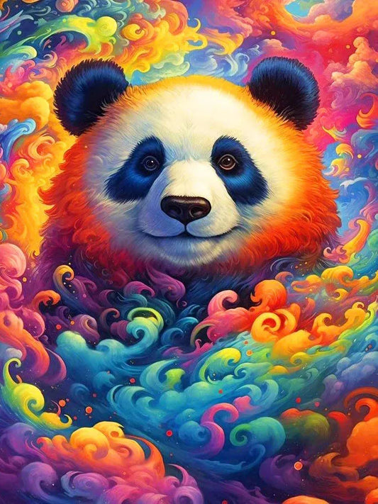 Diamond Painting Dieren - Kleurrijk Dier 30x40 cm Rond - Panda 2
