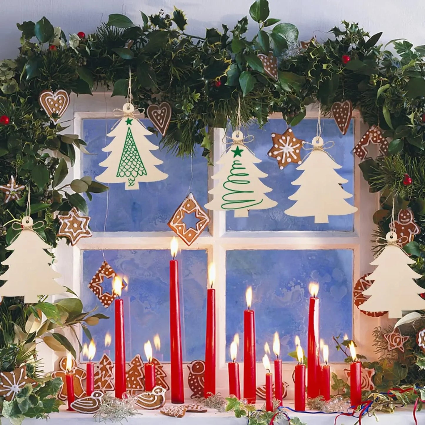 Houten figuur om zelf te kleuren/schilderen kerstboom hanger decoratie