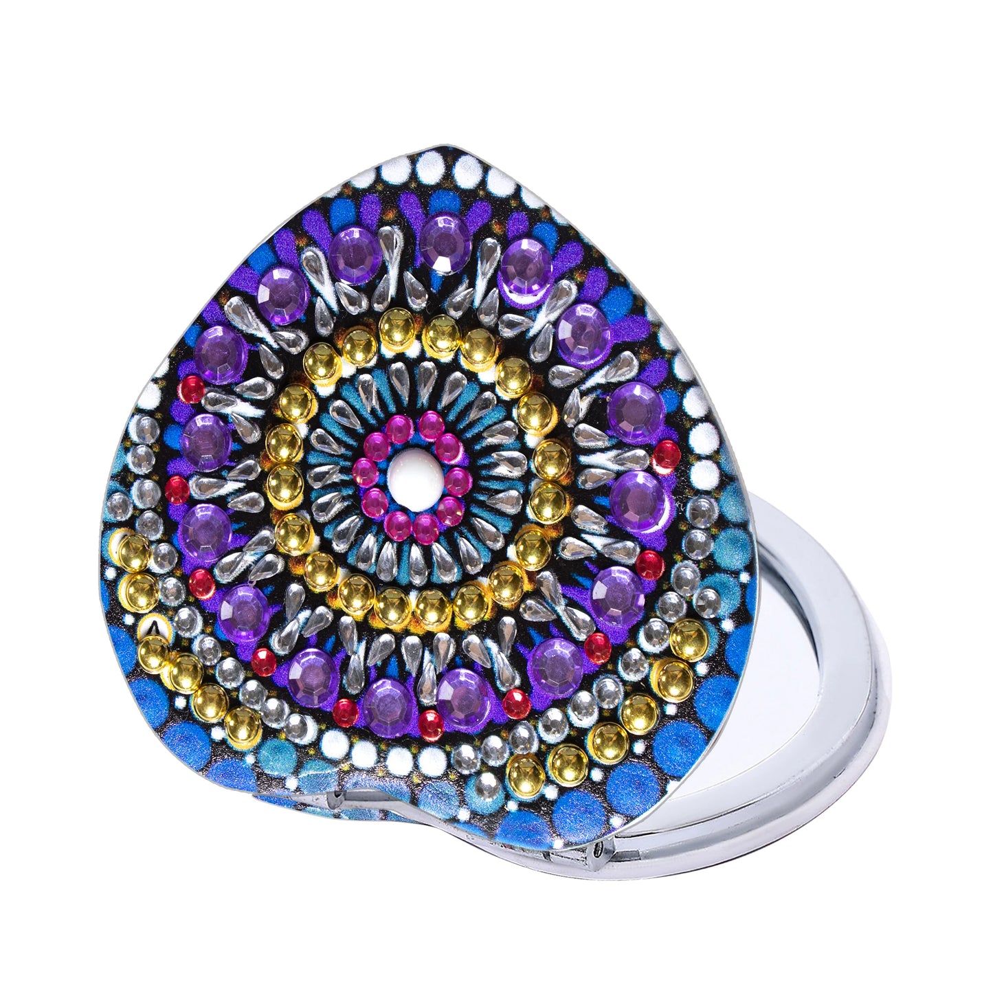 Diamond Painting Spiegel Bloemen Patroon Makeup Spiegel PU Leer Cadeau