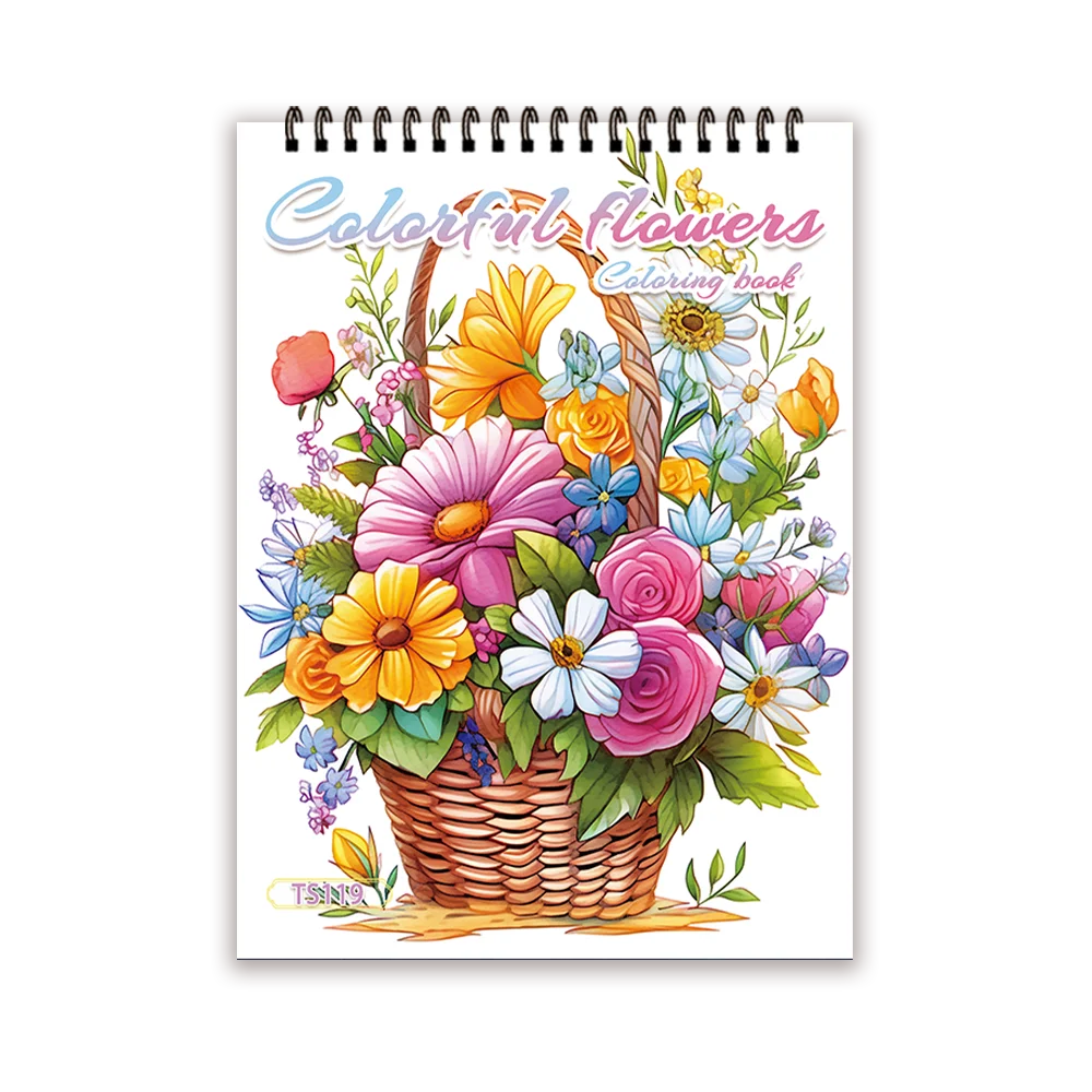 Kleurboek voor volwassenen spiraal 30 vellen 28x21 cm dames thema