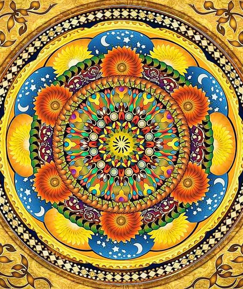 AB Diamond Painting op canvas Mandala Fairy Dust – Abstract Bloem Design