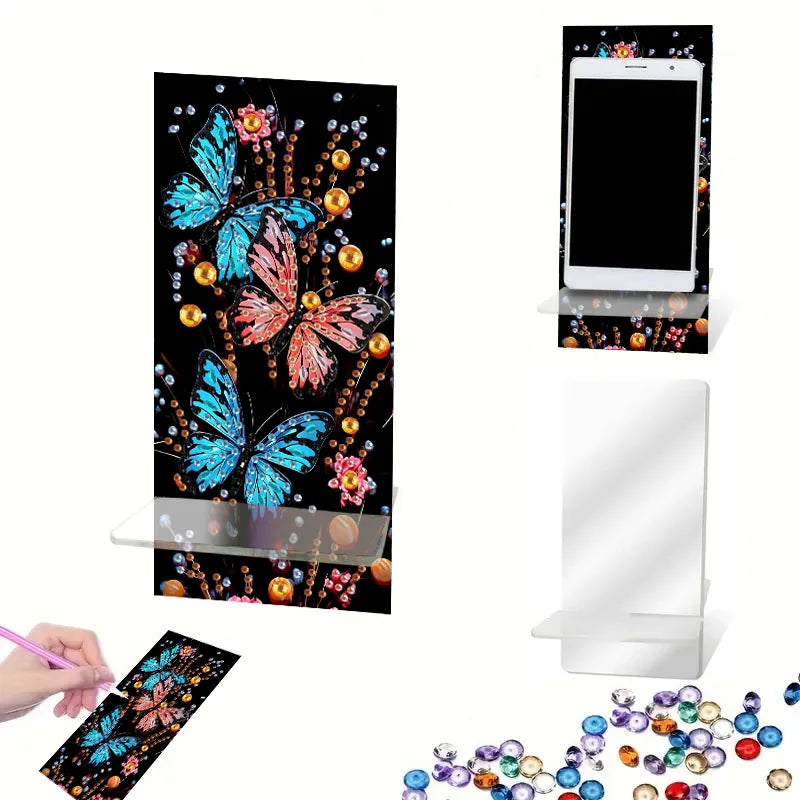 Diamond Painting Telefoon standaard met dieren design en spiegel