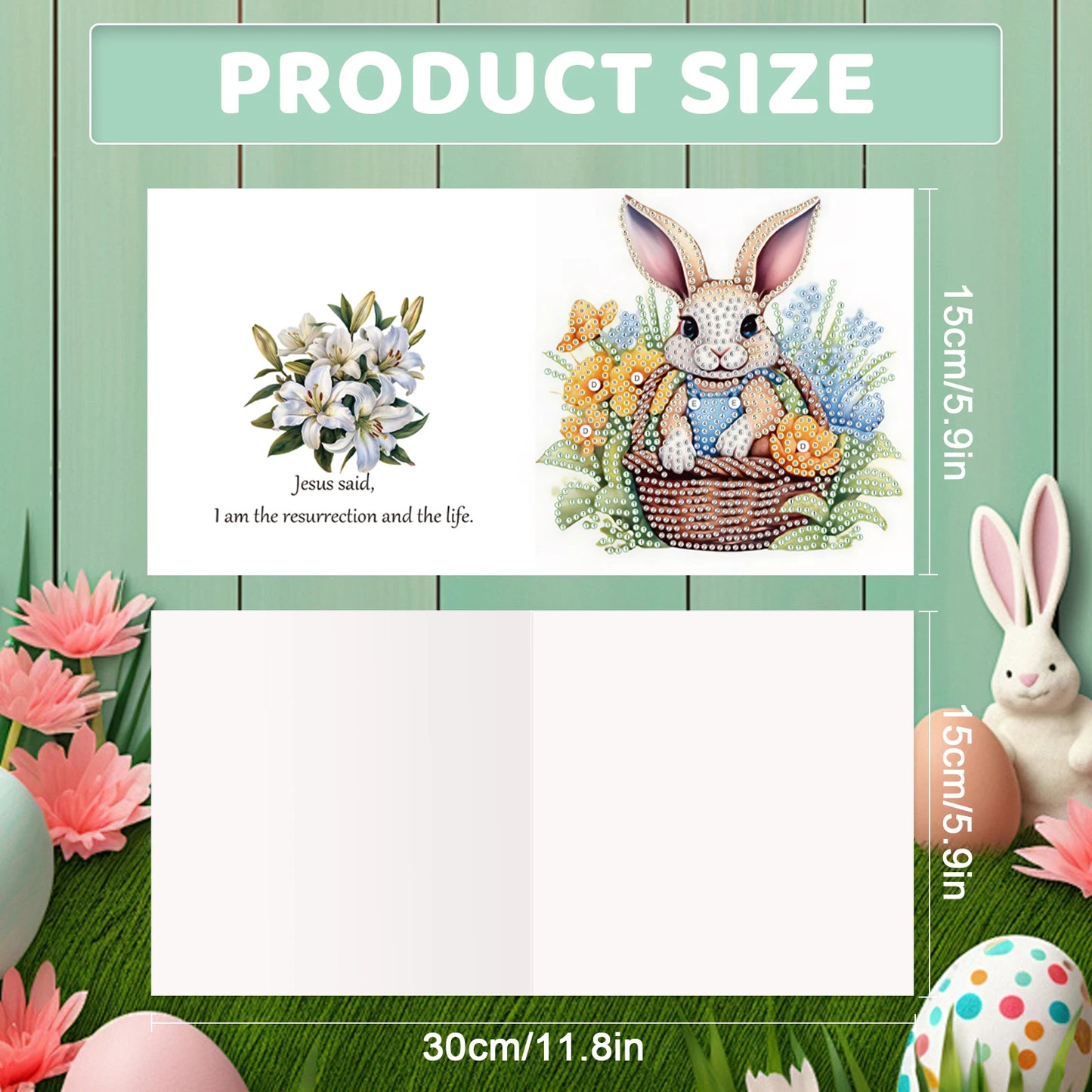 Diamond Painting Wenskaarten Pasen – Set van 6 creatieve kaarten